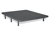 Matnature | Base Tapizada 3D l Estructura Estable Madera | Bastidor Metálico Super Resistente | Transpirable Aireadores Sistema FreshAir | Altura Base + Patas +/- 30 cm (90 x 190 cm, Gris)