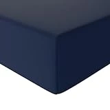 Amazon Basics FTD, Sábanas Ajustables, 135 x 190 x 30 cm, Azul Marino