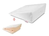 Cuña antirreflujo 2 en 1 con Espuma viscoelástica, espesor ajustable 18 o 24 cm, Almohadas de cuña para cama 70 x 70 x 24/18 cm
