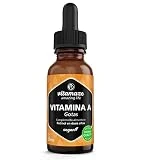 Vitamina A Gotas 5000 UI de Alta Dosis por Diaria, 50 ml (1700 Gotas), Retinol Vegano y Liquido, Alta Biodisponibilidad, Suplemento Alimenticio Natural sin Aditivos