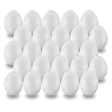 MCE-Commerce 25 Huevos de plástico de 6 cm para Manualidades y decoración de Pascua, Blanco