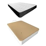 Somnia Descanso - Pack Colchón Viscoelástico Bombay 23 Reversible + Canapé Madera Abatible Reforzado Gran Capacidad | Color Blanco 150 x 190