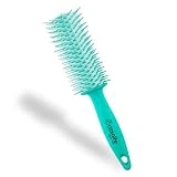 Cepillo PRO Curly - Cepillo Antitirones para Pelo Rizado/Rebelde - Cepillo para Pelo con Púas Flexibles y Nano Texturizadas - Previene la Rotura del Cabello - Color Tiffanys - Casalfe