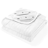 CURECURE Colchón con calefacción eléctrica, Protector de colchón con calefacción, Apagado automático de 10 Horas, 4 configuraciones de Calor, Lavable a máquina, 140 x 160 cm (Blanco)