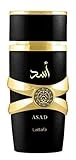 Lattafa Asad Perfume, fragancia refrescante de madera y almizcle, 100 ml, perfume unisex (paquete de 1)