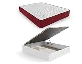 HOGAR24 ES | Pack Colchón Viscoelástico Spring Plus 20 + Canapé Madera Abatible Gran Capacidad | Color Blanco | Medida: 150x190 cm