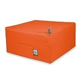 HAPPERS Puff Cama Individual. Futón o Colchón Plegable con Funda Naranja