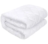 Utopia Bedding Protector de colchón Acolchado 135x190 cm, Microfibra, Transpirable, Funda para colchon estira hasta 38 cm de Profundidad (Cama 135 Blanco)