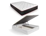 HOGAR24 ES | Pack Colchón Viscoelástico Memory Premier 20 + Canapé Madera Abatible Gran Capacidad | Color Ártico | Medida: 150x190 cm