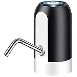 WE Dispensador eléctrico Bomba de Agua Distribuidor de Carga USB, extraíble y Conveniente para Agua embotellada, con ADAPTADORES Compatible con garrafas de 5, 8 y 10 litros, Tubo Silicona Libre BPA