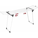Vileda 157231 Infinity - Tendedero Extensible de acero, espacio total de tendido de 27 metros, soporte para artículos pequeños, dimensiones abierto, color blanco, 57 x 10.3 x 119 cm