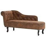 vidaXL Diván de Piel de Ante Artificial Canapé Tumbona Sillones Sofás Mobiliario Muebles Asientos Sillas Camas Colchones Casa Hogar Oficina Marrón