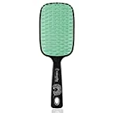 Casalfe Cepillo XL desenreda sin tirones el pelo rizado. Púas flexibles que no rompen el pelo. Apto para Método Curly, para Adultos unisex, Negro y verde pastel