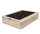 DORMIDAN - Canapé abatible Gran Capacidad Esquinas Redondeadas macizas, Base tapizada en 3D Transpirable/Polipiel, 4 válvulas de aireación, 150x190cm, Color Roble