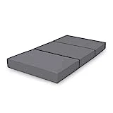 Amazon Basics Colchón viscoelástico plegable para invitados 120 x 195 x 10 cm, con funda, Gris