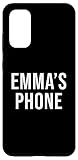 Carcasa para Galaxy S20 Teléfono de Emma Negro Blanco Nombre Emma