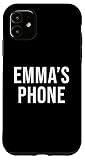 Carcasa para iPhone 11 Teléfono de Emma Negro Blanco Nombre Emma
