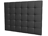 LA WEB DEL COLCHON - Cabecero tapizado Celio para Cama de 150 (160 x 120 cms) Negro Polipiel