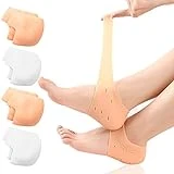 Unnderwiss Protector de talon silicona unisex (4 pares) Puede utilizarse como taloneras o almohadilla plantar Alivia la presión y mejora los pies secos y talones agrietados y la fricción del talón.