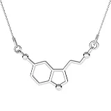 Colgante Mujer Plata 925 con Colgante Molécula de Serotonina - Joyas de Mujer - elegante y moderno Collar Mujer - Incluida Caja Regalo - Atemporal Collares Mujer