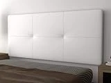 LA WEB DEL COLCHON - Cabecero tapizado Andrea para Cama de 135 (145 x 70 cms) Blanco Polipiel | Cabezal Cama