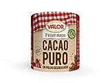 Valor - Cacao puro soluble en polvo desgrasado 0% Azúcares añadidos. Sin gluten. Ideal para Desayunos y Repostería. Intenso Sabor y Aroma - 250 Gramos