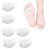 Almohadilla Metatarsiano,Almohadillas para Pies,3 Pares Almohadilla Metatarsal de Silicona,Separadores Dedos del Pie,Reutilizables Fabric Forefoot Pads,Prevención Alivio Dolor