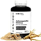 Ashwagandha 9000 mg. 180 cápsulas. Extracto de Withania Somnifera con 10% Withanólidos. Ginseng Indio.