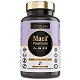 Vittalogy Maca Premium. Maca Andina Pura 4000 mg Con Vitaminas B6 Y B12 Y Zinc. Raíz De Maca Peruana. Vigorizante. 120 Cápsulas.