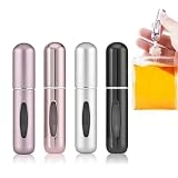 OBSGUMU Atomizador de Perfume de Viaje, 4PCS Botella de Recarga de Perfume Mini, Botella de Perfume de 5ML, para Agua de Afeitar y Perfume de Vacaciones.