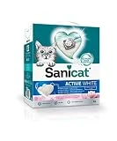 Sanicat - Arena Aglomerante Active White con Flor de Loto Hecha de minerales naturales con control de olor garantizado Absorbe la humedad y facilita la limpieza 6 L de capacidad
