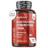 Glucosamina, Condroitina y MSM Para Huesos y Articulaciones 180 Cápsulas - Complejo Reforzado con Ácido Hialurónico, Vitamina C y Cúrcuma en Polvo para la Movilidad del Hombre y la Mujer