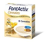 FontActiv 8 Cereales-en Papilla de Cereales para Adultos y Mayores 0% Azúcares Añadidos- 600 gr