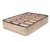 DORMIDAN - Canapé abatible Oferta, Gran Capacidad Esquinas Redondeada, Tapa somier con Lamas vaporizadas y Tacos de Polietileno (150 x 190 cm, Roble)