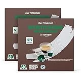 by Amazon Ristretto Intenso Cápsulas de café compatibles con Nespresso, Tueste oscuro, 50 unidad, Paquete de 2 - Certificado Rainforest Alliance