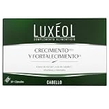 LUXÉOL - Complemento Alimenticio - Crecimiento(1)(2) Y Fortalecimiento(2) Del Cabello - A Base De Rúcula, Cola De Caballo, Vitaminas Y Minerales - Mujer/Hombre - Programa de 1 mês - 30 Cápsulas