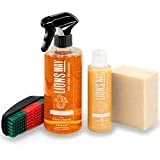 LIONSWAY - Lion Clean & Revive | Kit de Limpieza, Mantenimiento e Hidratación de Cuero, Piel o Polipiel Coche - Limpiador Cuero Coche e Hidratador de Cuero Coche Completo