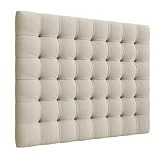 LA WEB DEL COLCHON - Cabecero tapizado Manhattan para Cama de 150 (160 x 120 cms) Beige Claro Textil Suave | Cama Juvenil | Cama Matrimonio | Cabezal Cama |