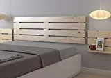 LA WEB DEL COLCHON - Cabecero de Madera Rústico Lombardía para Cama de 180 (190 x 50 cms) Barnizado Natural | Cabeceros Madera | Dormitorio Matrimonio | Cabezal Cama |Estilo nórdico