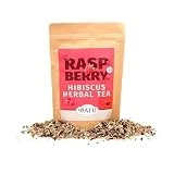 BATU Te de Hibisco en Granel con frambuesa y hierba limón | Flor de jamaica para infusion | Premium | 200g | 100% ingredientes naturales | Diureticos Retencion de Liquidos