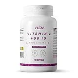 Vitamina E 400 UI de HSN | 120 Perlas en la forma de D-Alfa-Tocoferol (ALTA Biodisponibilidad) 100% Natural con Aceite para aumentar la Absorción | No-GMO, Sin Gluten ni Lactosa