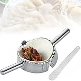 molde empanadillas gyoza maquina hacer gyozas acero inoxidable pellizco manual de ravioli pasta wonton cuchara para rellenar maquina pastelera herramienta accesorios de cocina (Acero inoxidable)