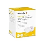 Medela Discos absorbentes desechables Safe & Dry thin - Discos de lactancia extremadamente finos y muy absorbentes, paquete de 30 discos de lactancia embalados individualmente