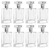 Belle Vous Frasco Vacío Atomizador Perfume Rellenable 30 ml Frascos para Perfume Cristal Transparente (Pack de 8) Bote Spray Atomizador Plateado - Viajes, Aceites Esenciales, Loción After-Shave
