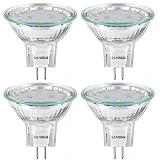 SANSUN MR11 GU4.0 Bombillas LED, 20W Bombillas Halógenas Equivalente, G4/GU4/GZ4 Base, 12V AC/DC Blanco cálido, 3000K, 2W Mini Spot luz Bombillas LED (4 unidades)