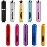 Toivize Atomizador Perfume Recargable 10 Piezas 5 ML, Atomizador Perfume Recargador de Perfume Portátil para Viajar, Salir, Bolsos