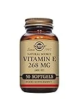 Solgar - Vitamina E 268 mg (400 UI), D-Alfa Tocoferol y mezcla de Tocoferoles, 50 Cápsulas blandas