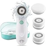 TOUCHBeauty Cepillo de Limpieza Facial Eléctrico,Cepillo Limpiador Facial 3 en 1,Limpiador de Cara Giratoria Impermeable Masajeadorlos,AG-0759A (Verde)
