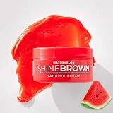 BYROKKO Original Shine Brown Sandía Crema Bronceadora 200 ml | Mermelada de bronceado instantáneo hidratante y no pegajosa con aceite de zanahoria 100% natural, manteca de karité y vitamina E