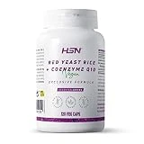 Levadura de Arroz Rojo + Coenzima Q10 - Monacolina K - de HSN | 120 Cápsulas Vegetales | Reduce tu Colesterol* de Manera Efectiva | No-GMO, Vegano, Sin Gluten